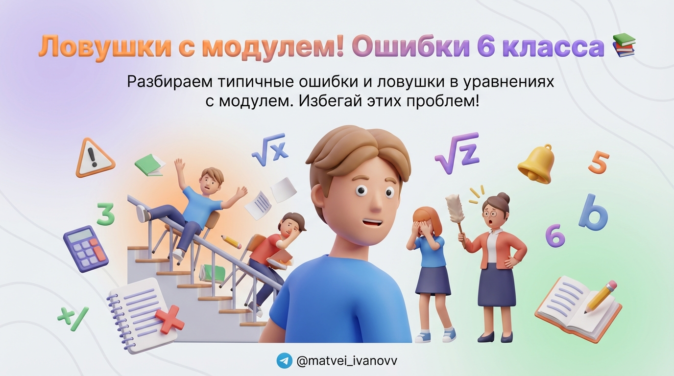 Уравнения с модулем в 6 классе: разбираем типичные ловушки и ошибки